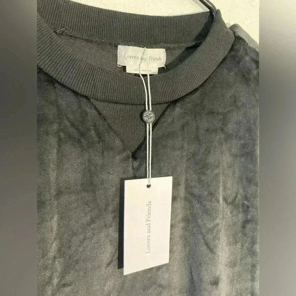 Lovers and Friends Zoja Sweatshirt Mini Dress Black Soft Ribbed Hem Size XXS - Picture 5 of 10